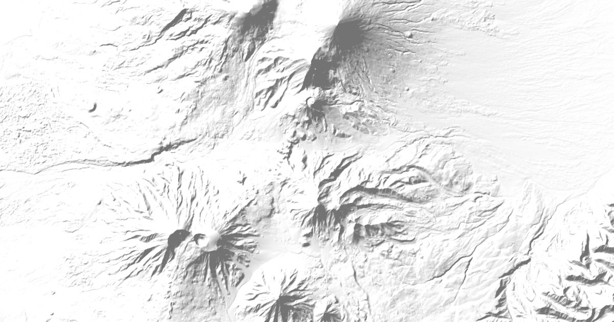 Map of 3 places in Klyuchevskaya Volcanic Group