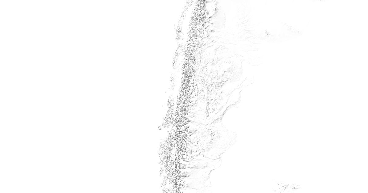 Map of 17 places in Patagonian Andes